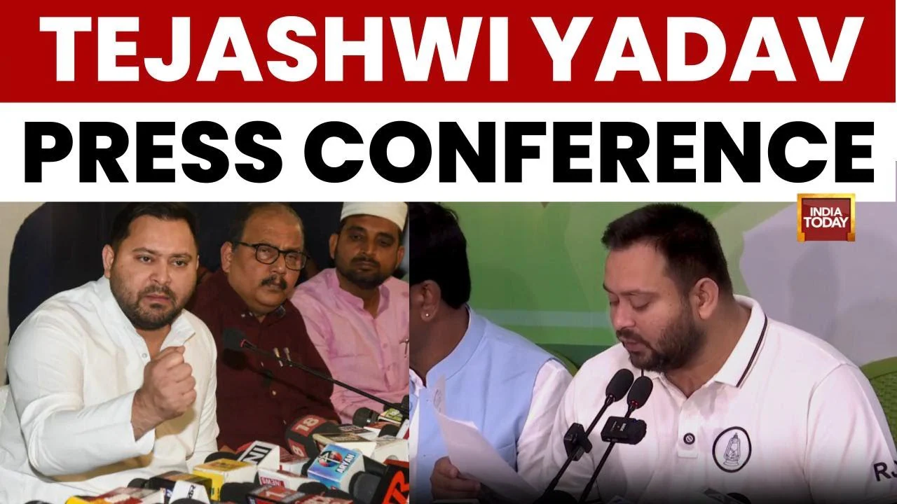 Tejashwi Yadav PC: RJD's Waqf Law Vow Ignites Row, BJP Warns Of 'Jangal Raj' Return In Bihar