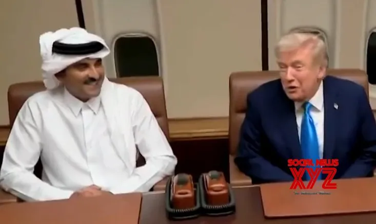 Trump meets Qatar Emir on Air Force 1 during stopover; gets Gaza troop assurance