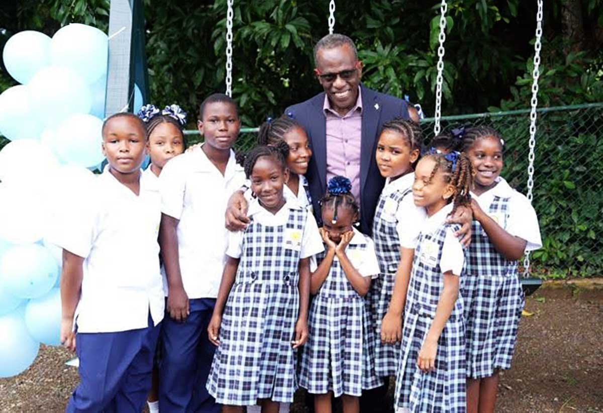 Prime Minister Hon. Philip J. Pierre Hands Over New Lunch Pavilion and Playhouse to Bocage Primary School