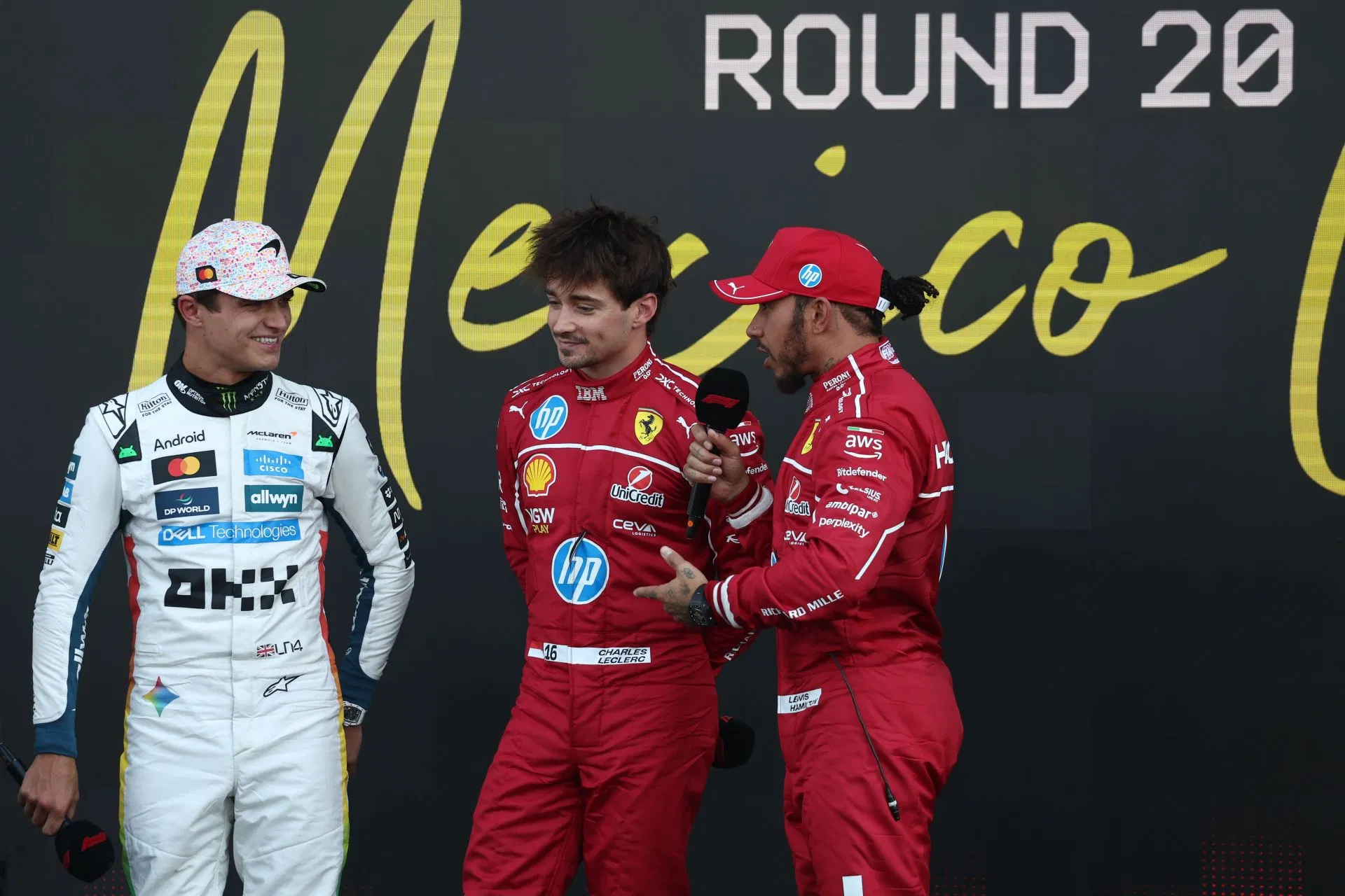 Lando Norris trolls Lewis Hamilton and Charles Leclerc when questioned about "LiCo" during the F1 Mexico GP