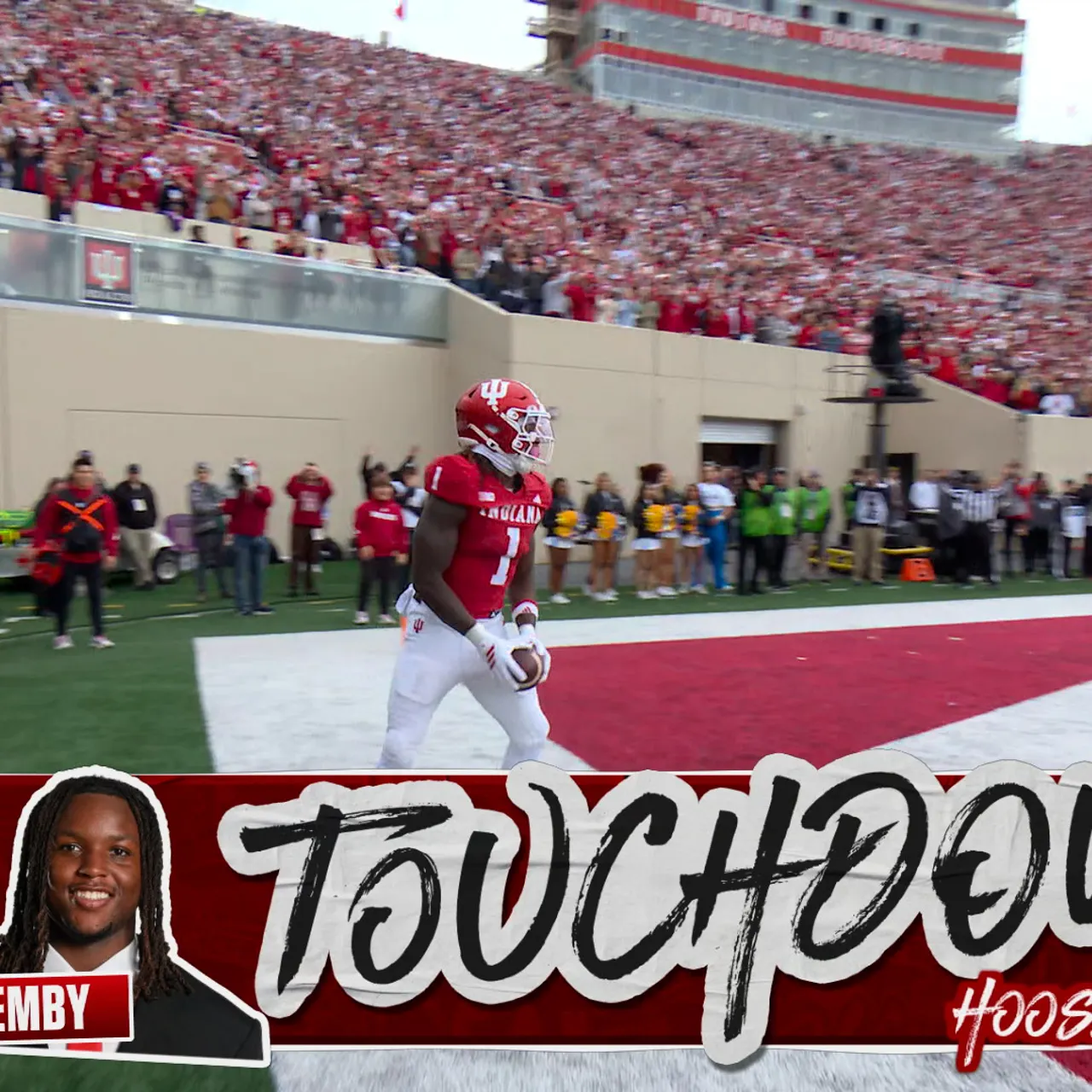 Roman Hemby rushes for a 13-yard TD to give Indiana a 28-0 lead over UCLA