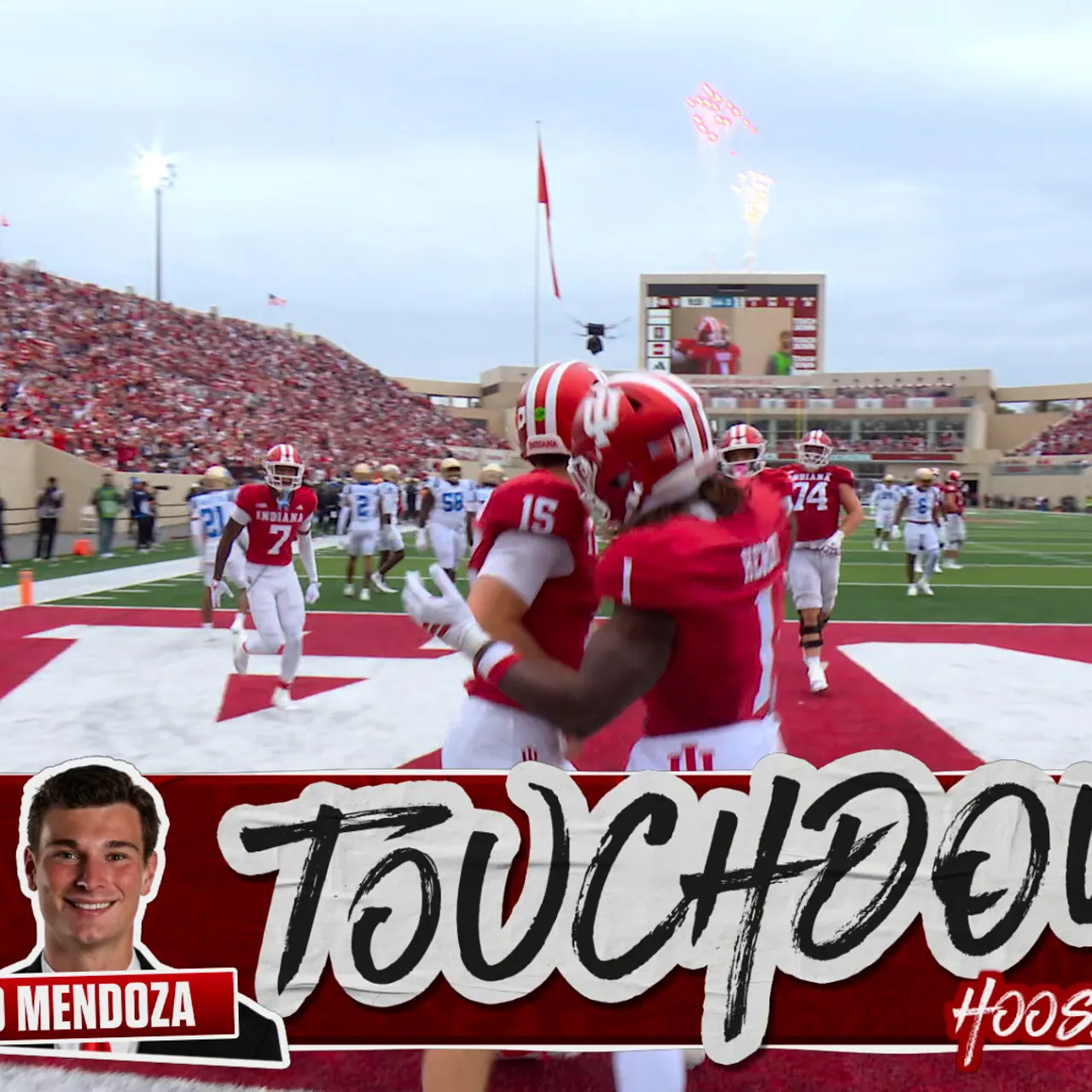 Fernando Mendoza scrambles for a 20-yard TD to extend Indiana's lead over UCLA