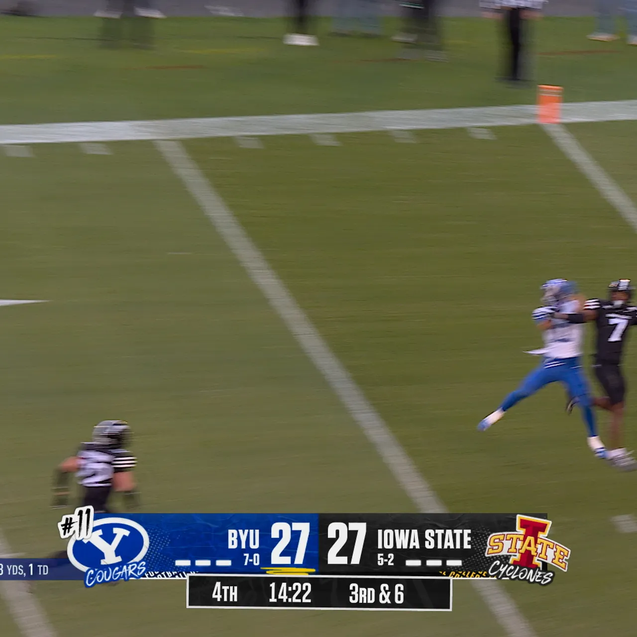 BYU’s Bear Bachmeier passes 27-yard TD to Parker Kingston, taking lead over Iowa State