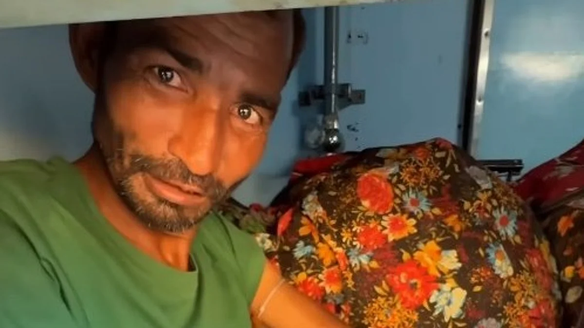 Man Converts Train Washroom Into Makeshift Bedroom, Video Goes Viral | Watch