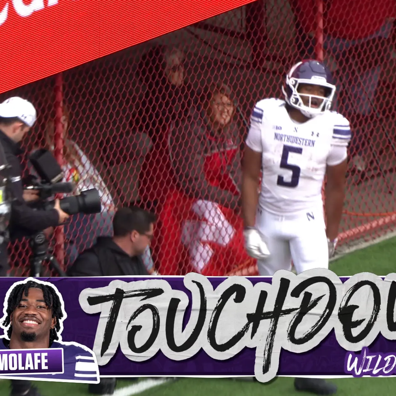 Northwestern's Caleb Komolafe breaks free for 56-yard TD, tying game against Nebraska
