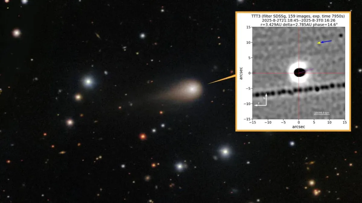 New Images of Interstellar Object 3I/ATLAS Show a Giant Jet Shooting Toward the Sun