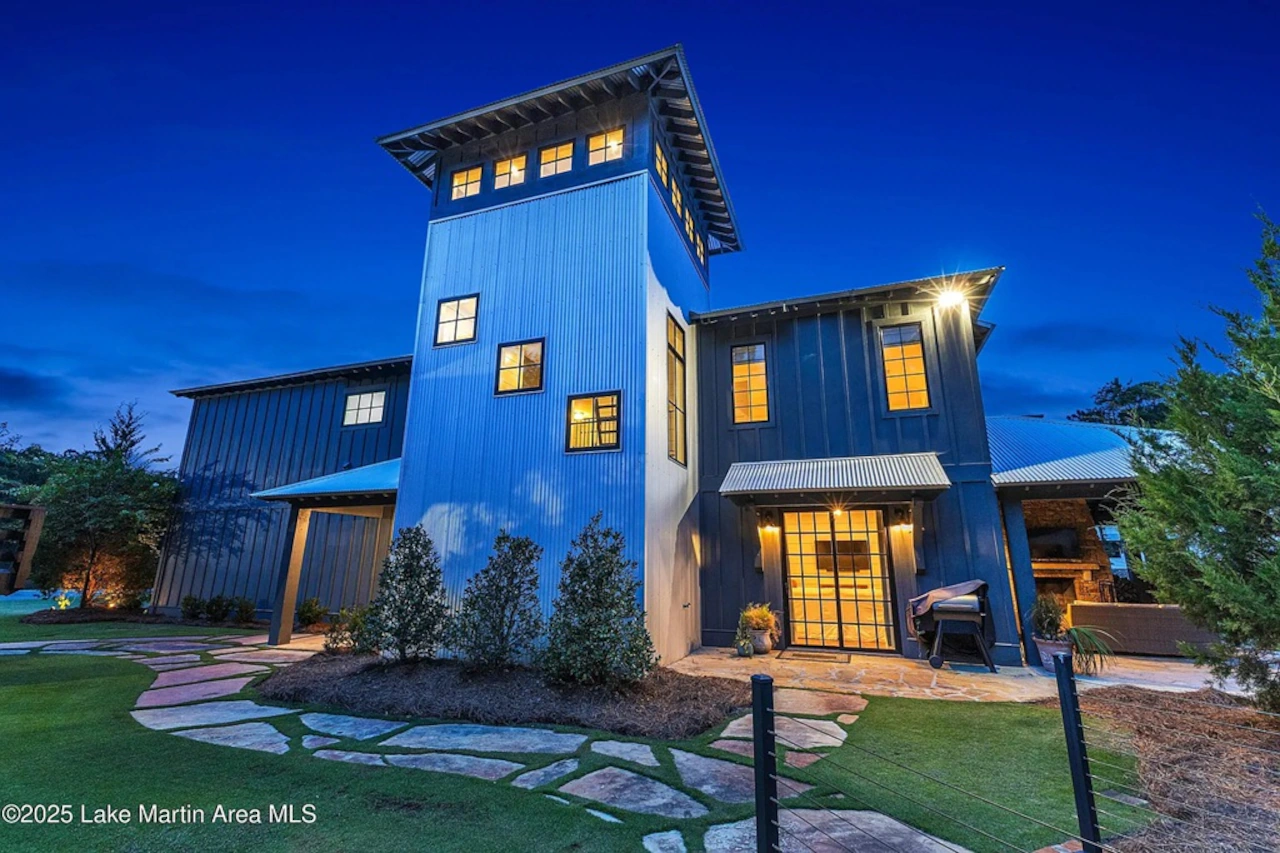 This $3.4M Alabama lake estate features a stunning house and massive ‘party barn’
