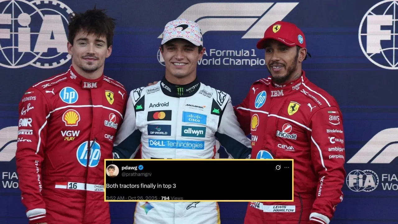 Both tractors finally in top 3: Fans react to Lewis Hamilton and Charles Leclerc making qualifying in top 3 for the F1 Mexico GP