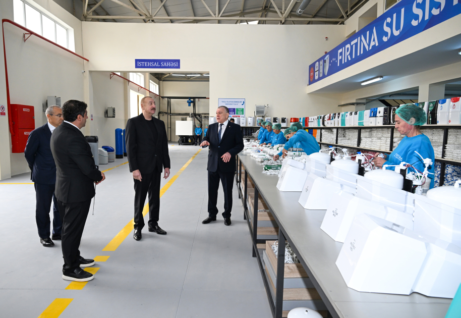 President Ilham Aliyev visits water filter production facility in Sabirabad (PHOTO)