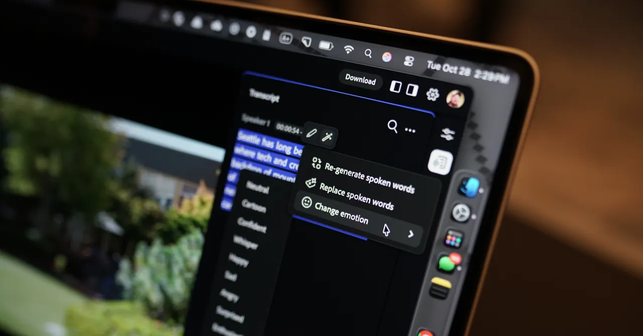 Adobe's ‘Corrective AI’ Can Change the Emotions of a Voice-Over