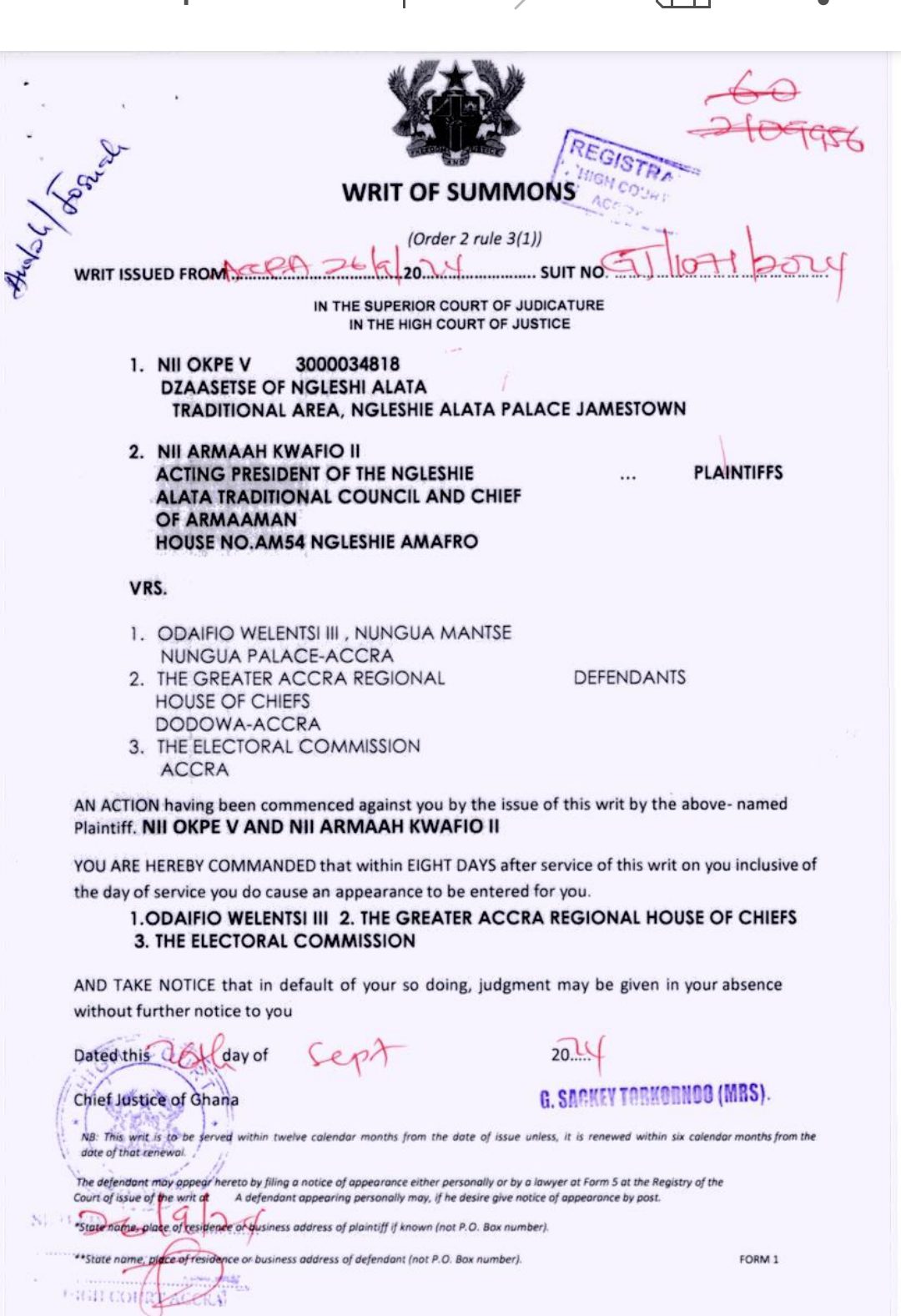 GFA Leadership commiserates with family of late former First Lady Nana Konadu Agyeman-Rawling