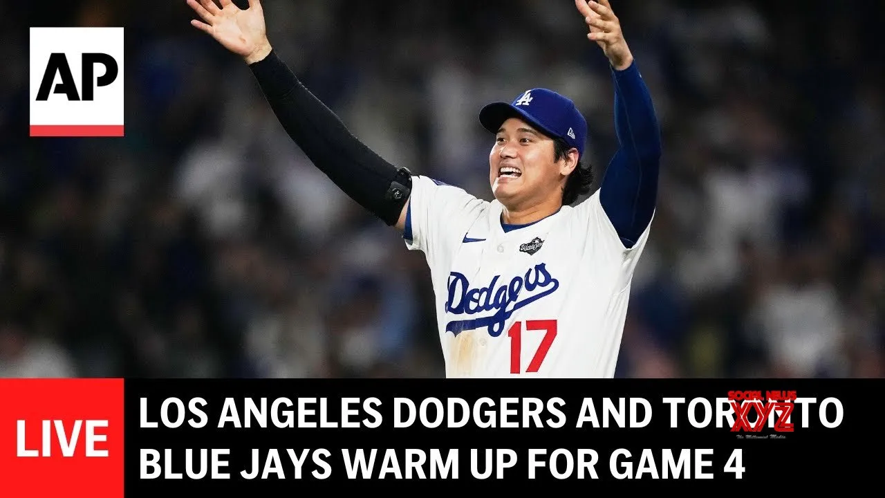 LIVE: Los Angeles Dodgers and Toronto Blue Jays warm up for Game 4 (Video)