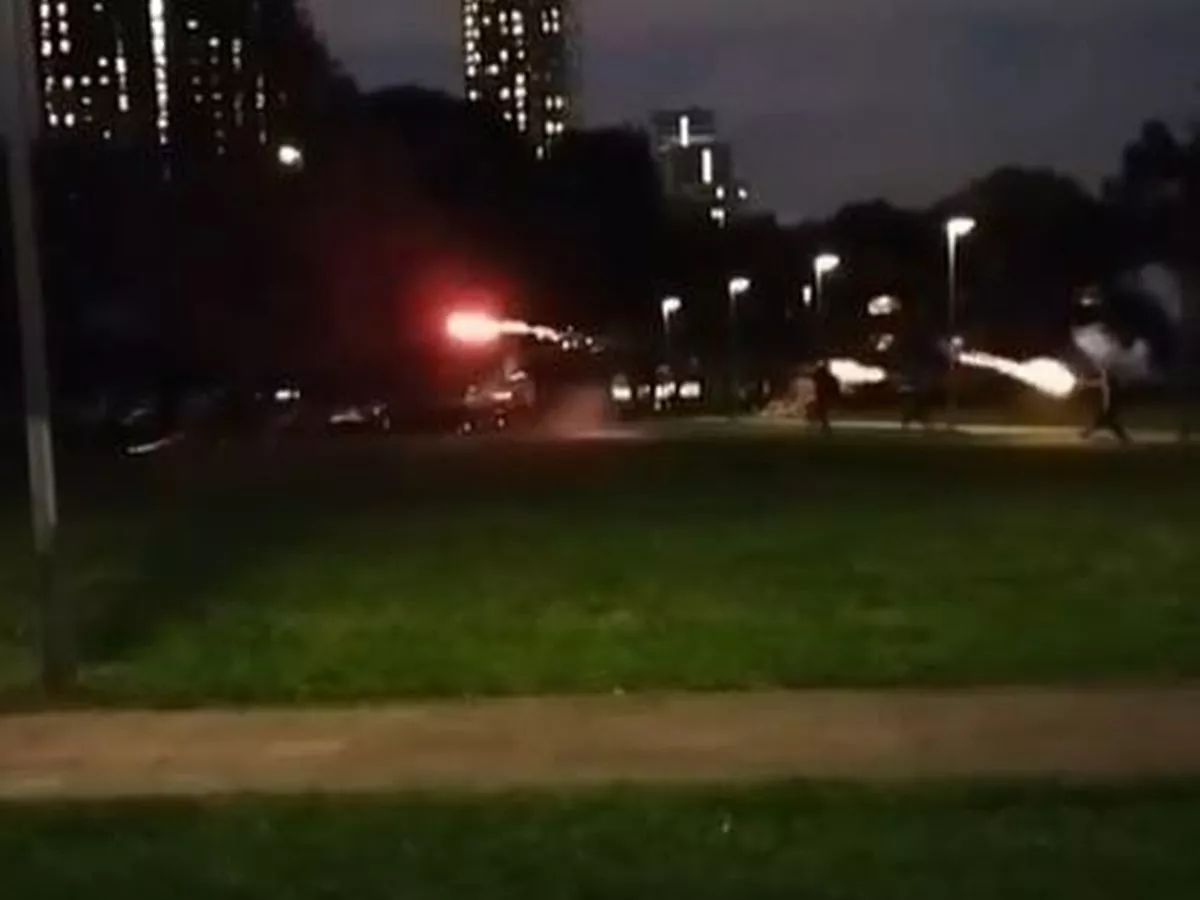Teens flee scene before police arrive after firework chaos in Manchester park