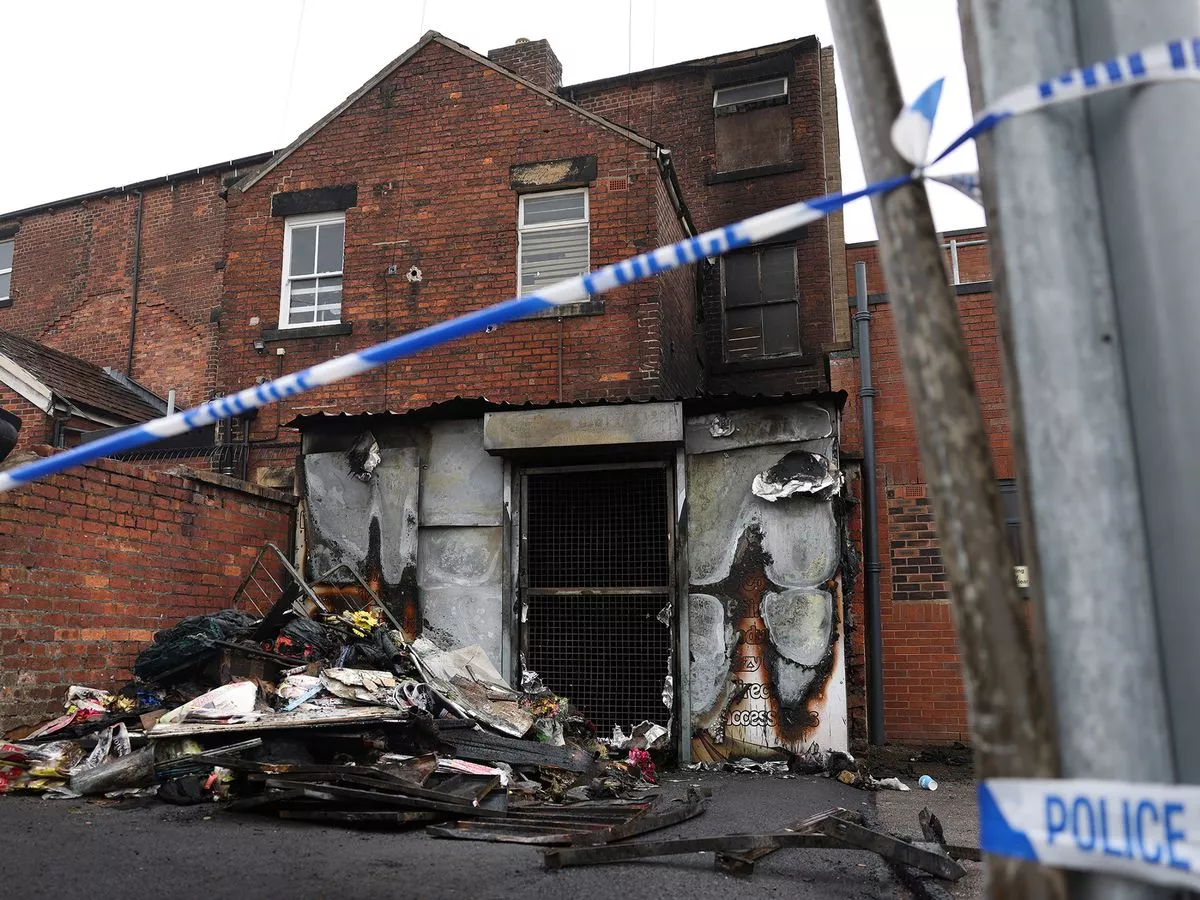 Images show devastating aftermath of fire as crews spend hours in town centre