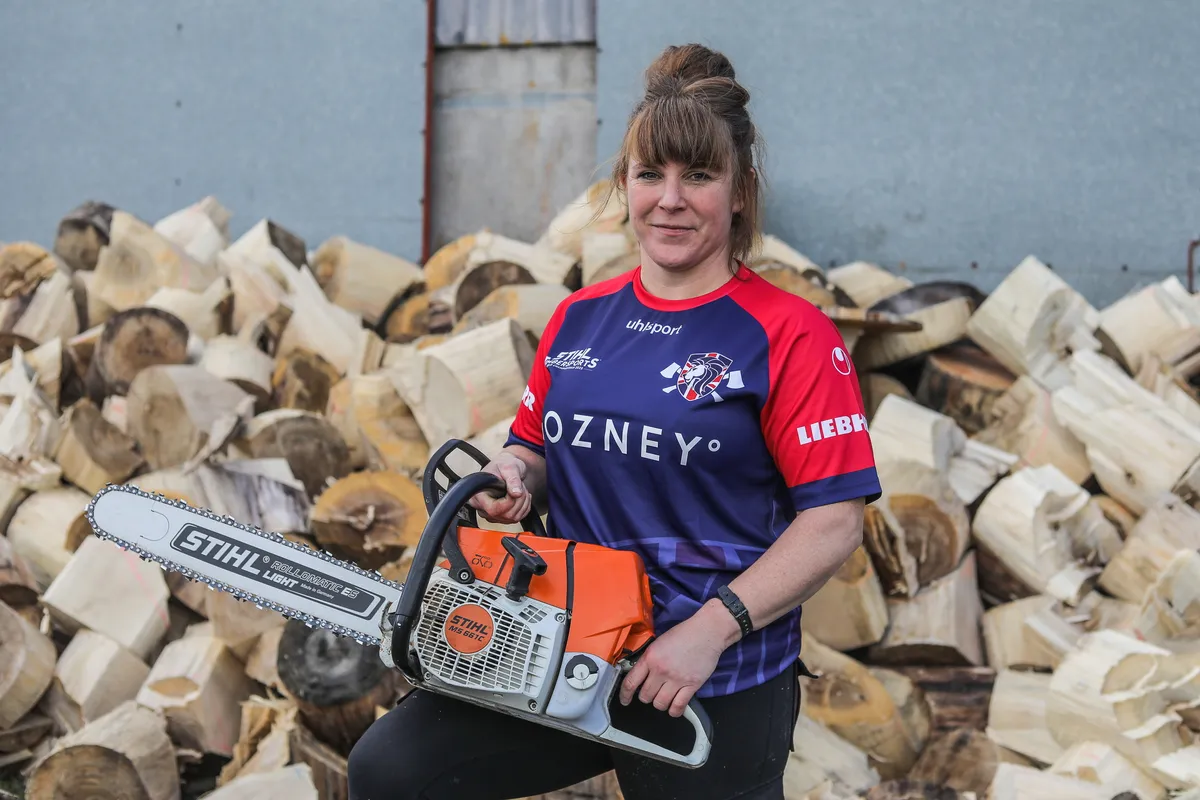 'I'm a lumberJILL': Female wood chopper from the West Midlands smashes speed saw record in timbersports