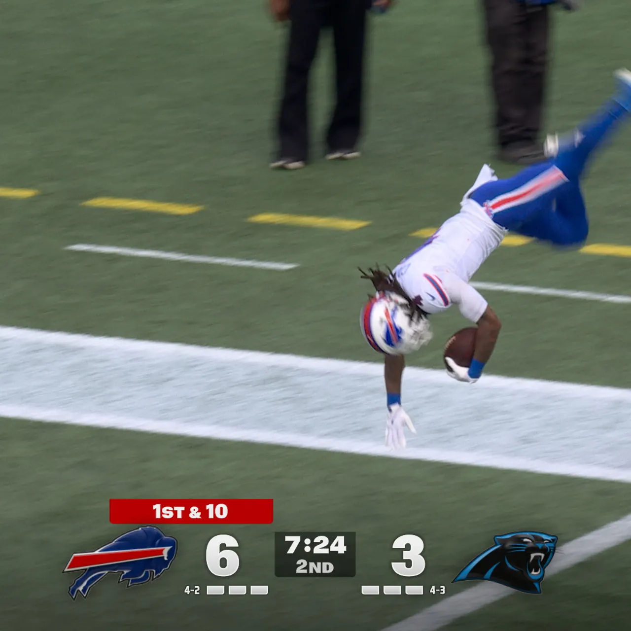 James Cook breaks loose for a 64-yard TD, extending Bills' lead over Panthers | NFL Highlights