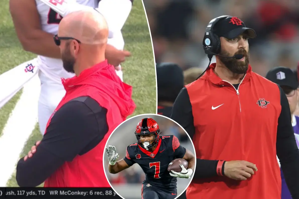 SDSU coach’s ‘insane’ tan line becomes unexpected focal point on FS1 broadcast