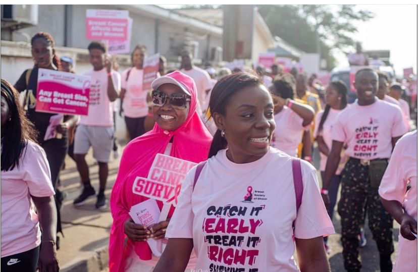 Over 2,000 join Breast Society of Ghana walk to raise awareness on breast cancer