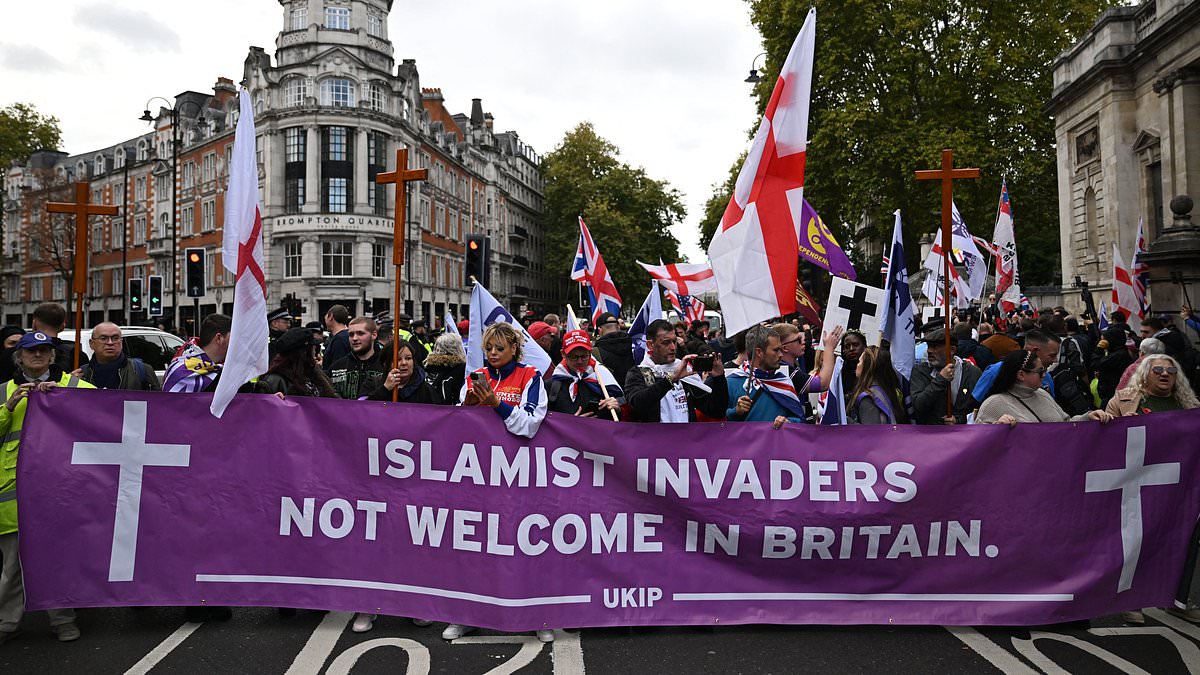 Police arrest left-wing protesters as they defy police ban to confront UKIP demonstration in central London