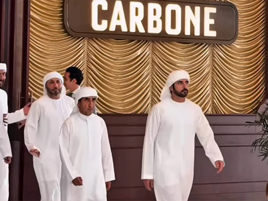 Sheikh Hamdan visits newly opened restaurant Carbone Dubai at Atlantis The Royal in UAE