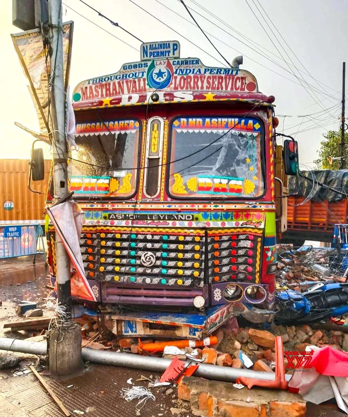 Howrah: Lorry Crashes Into Police Booth #Gallery