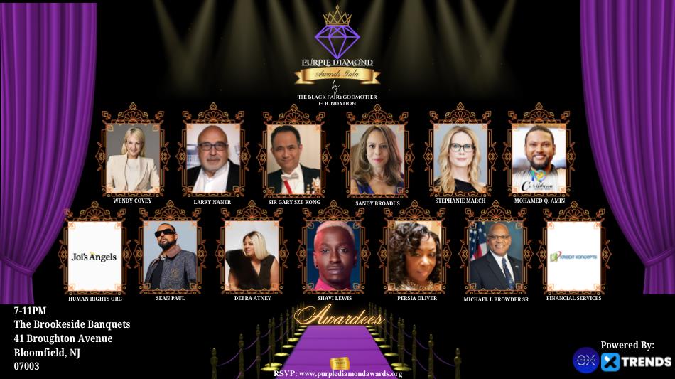 The Black Fairy Godmother Simone Gordon To Honor Sean Paul, Sir Gary Sze Kong And Larry Namer And More At The Annual Purple Diamond Awards Gala