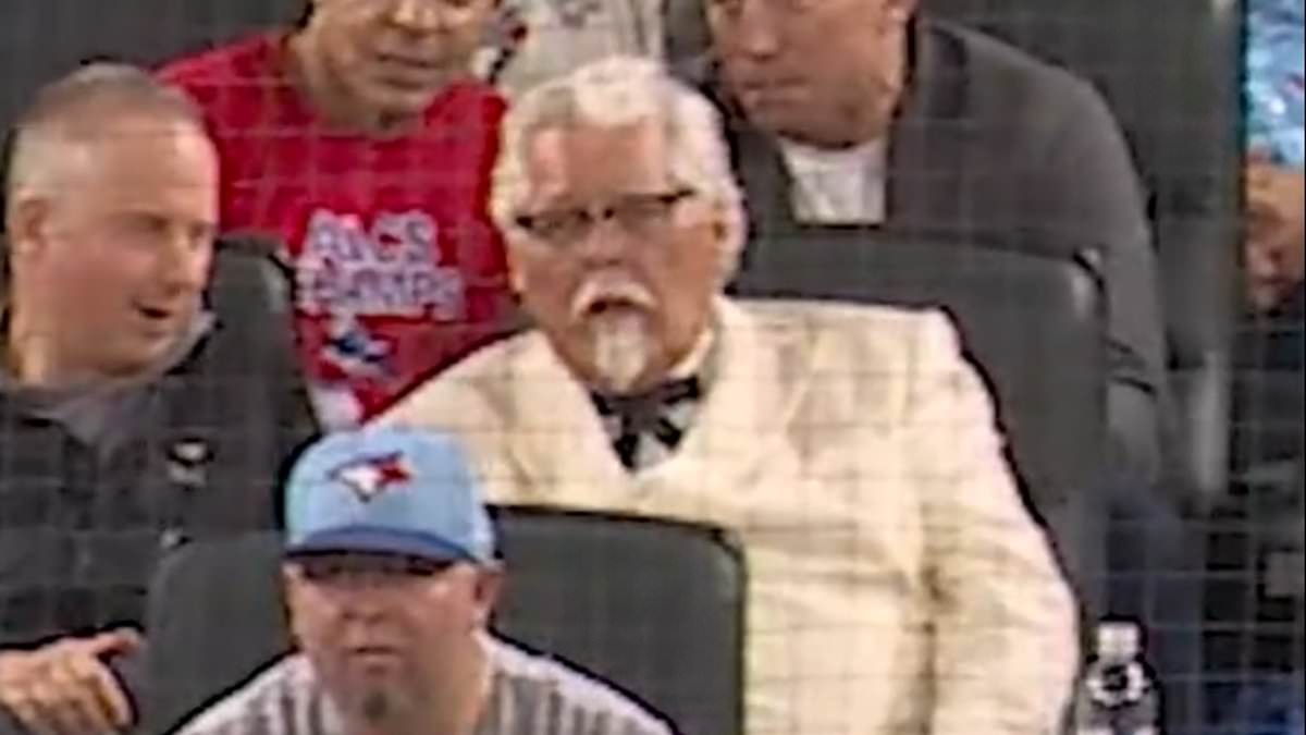 Why Colonel Sanders lookalike was behind home plate at Dodgers-Blue Jays World Series game