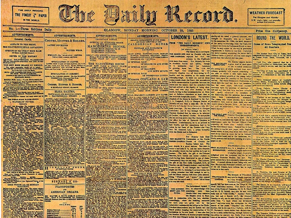 The Daily Record is 130 years old today and still proud to serve Scotland