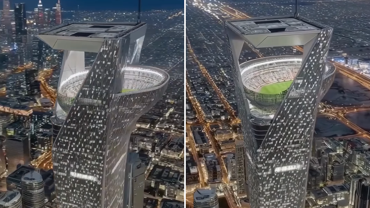 No, Saudi Arabia is not building a World Cup stadium on top of a skyscraper