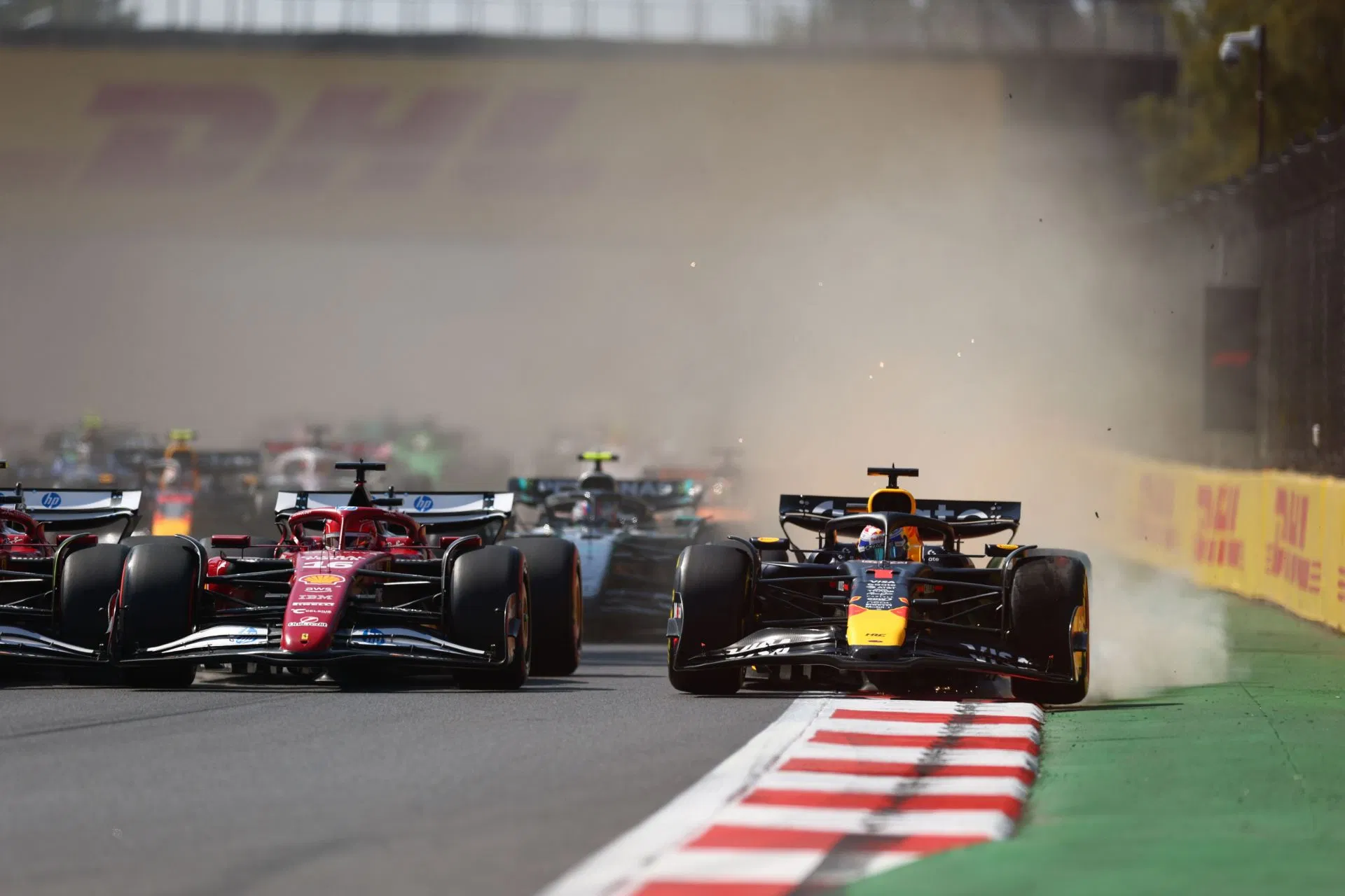 George Russell blasts Max Verstappen and Charles Leclerc's first lap antics in the F1 Mexican GP
