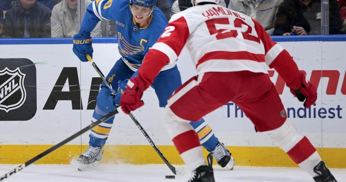 Blues' skid reaches 5 games with 5-2 loss to Red Wings