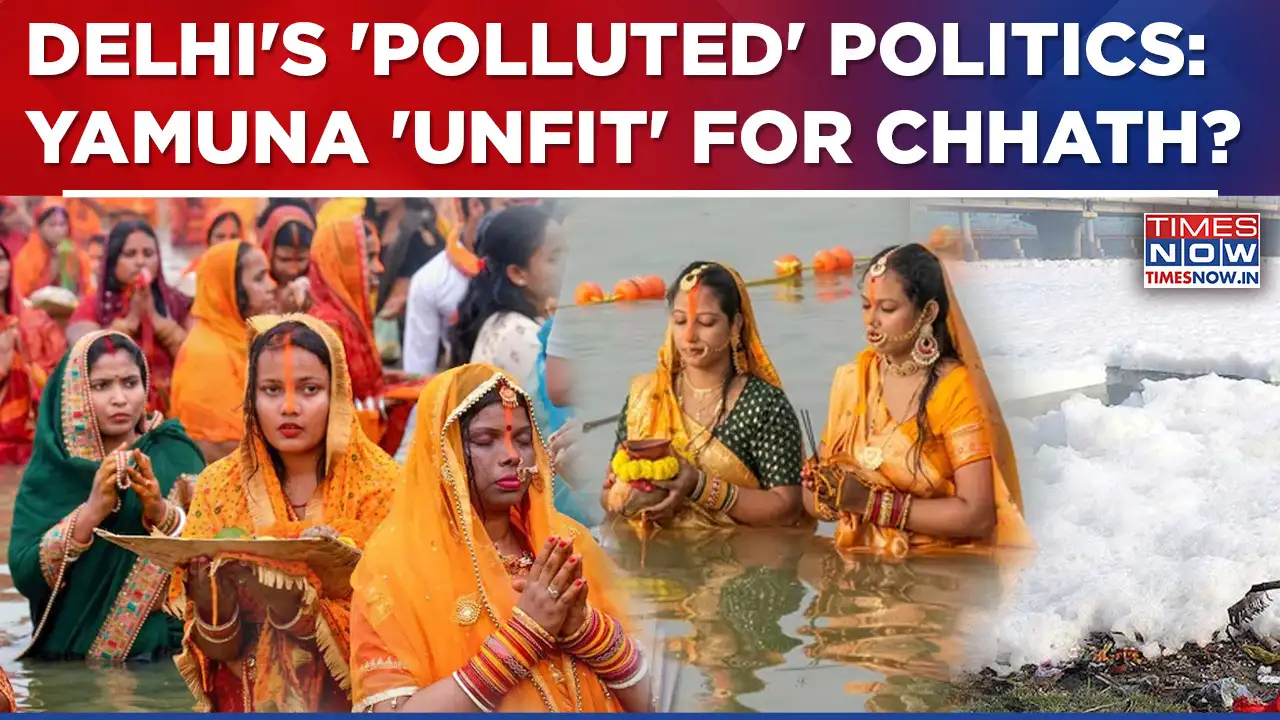 Yamuna 'Pollution' Politics Peaks: AAP vs BJP Gets Fierce As India Marks 'Chhath Puja' | Watch