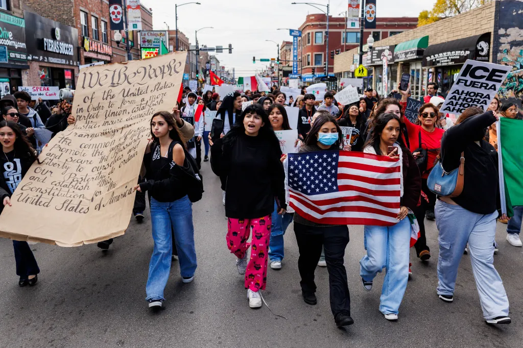 Students walk out of Little Village schools, march against ICE