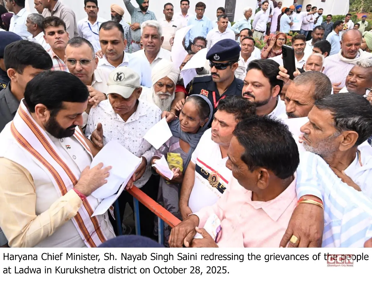 Chief Minister Nayab Singh Saini Listens to Public Grievances in Ladwa