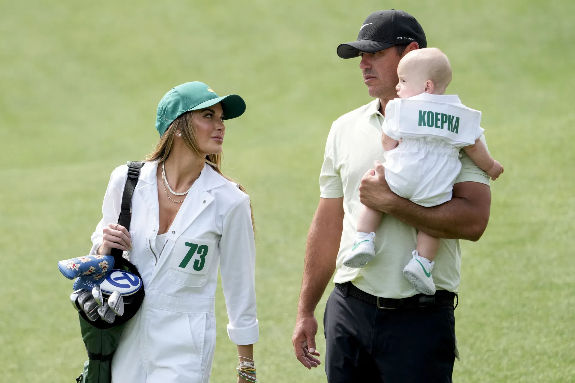 "They're obsessed with each other" - Jena Sims shares an adorable image of Brooks Koepka with son Crew