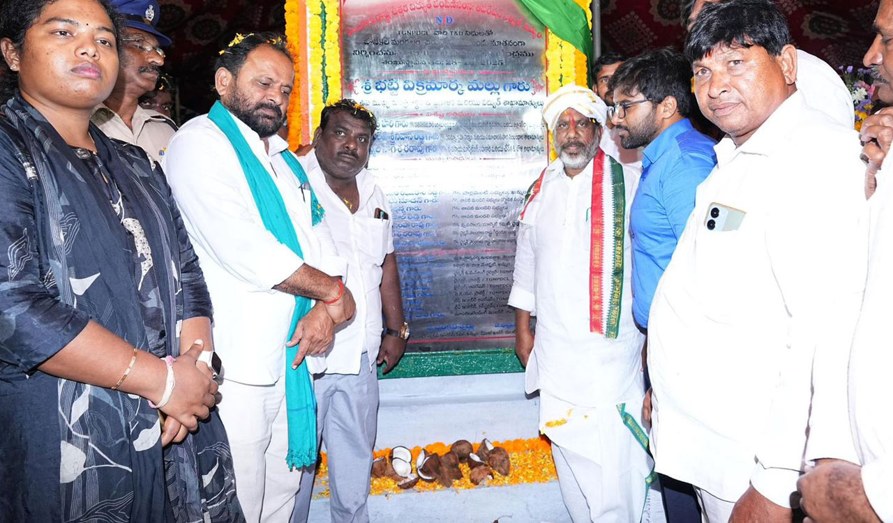 Bhatti launches underground power supply works in Khammam’s Madhira
