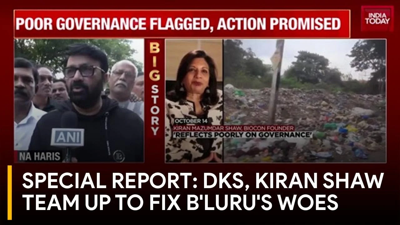 Bengaluru Pothole Wars End? DK Shivakumar, Kiran Shaw Join Hands to Fix City