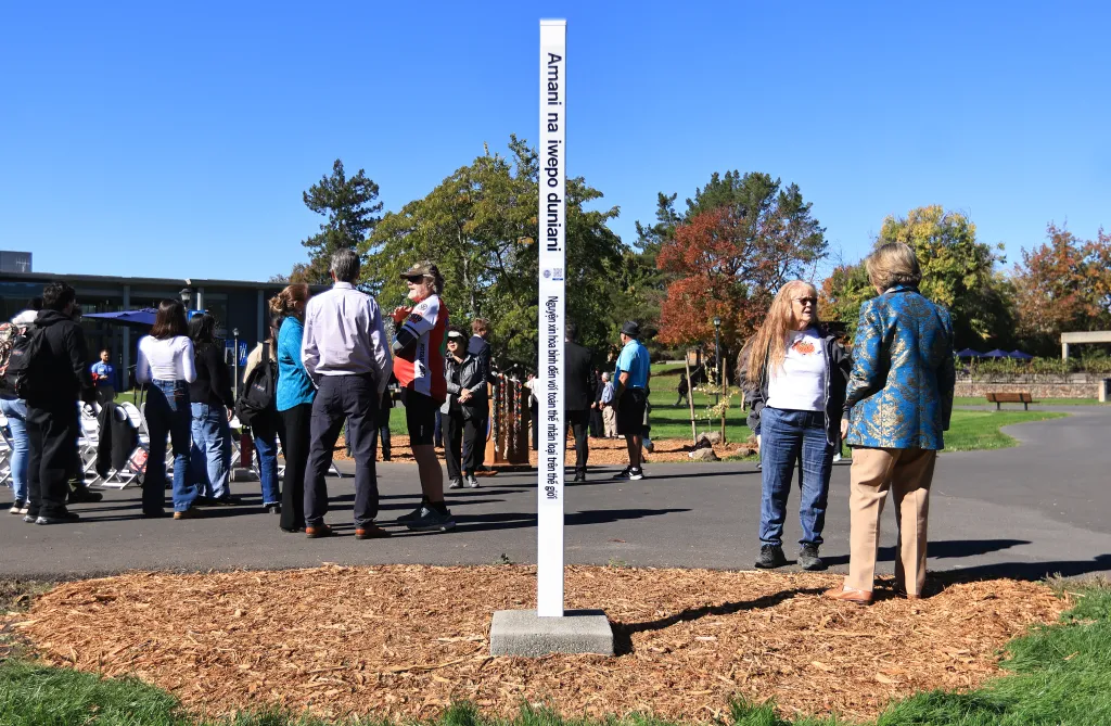 ‘Let it begin with us’: Peace pole, Hiroshima trees unveiled at SSU