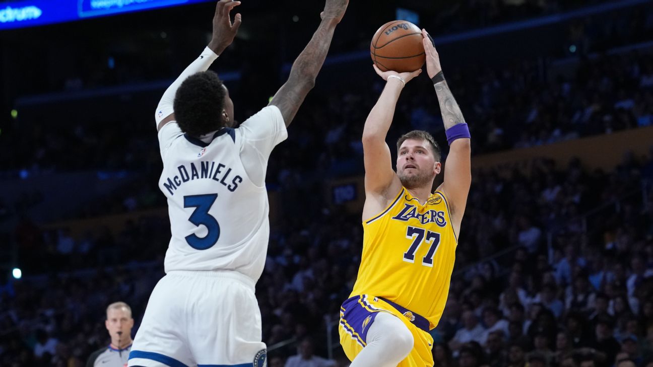 Luka sets Lakers mark with 92 points to open year