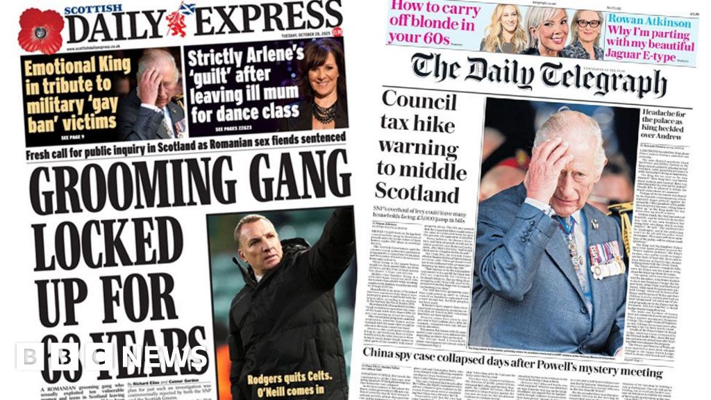 Scotland's papers: Grooming gang get 68 years and Rodgers quits Celtic