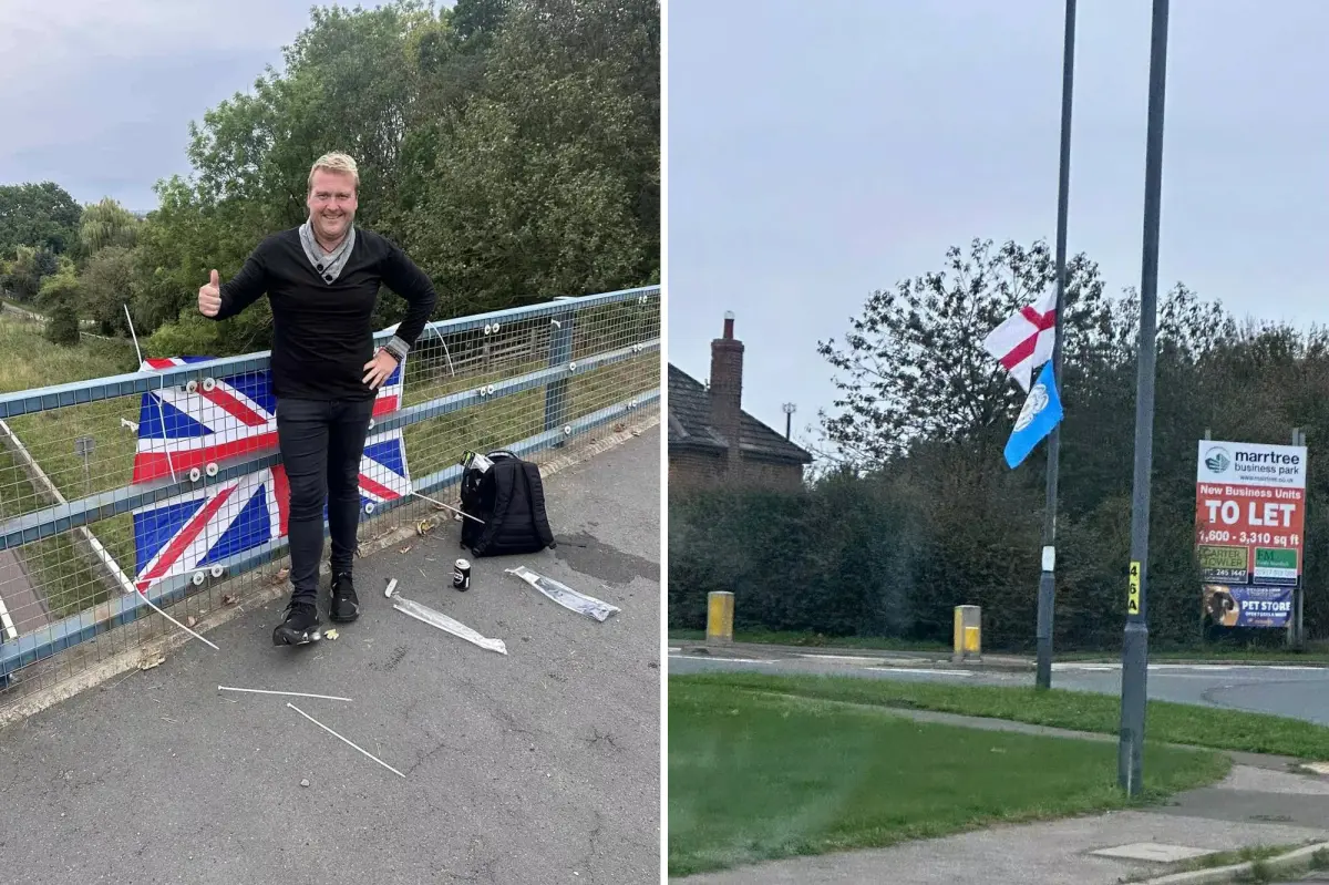 British dad fired from teaching job for hanging 150 national flags around his hometown