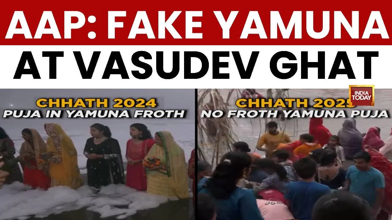Yamuna Politics: AAP, BJP Spar Over 'Fake' Froth-Free River For Chhath