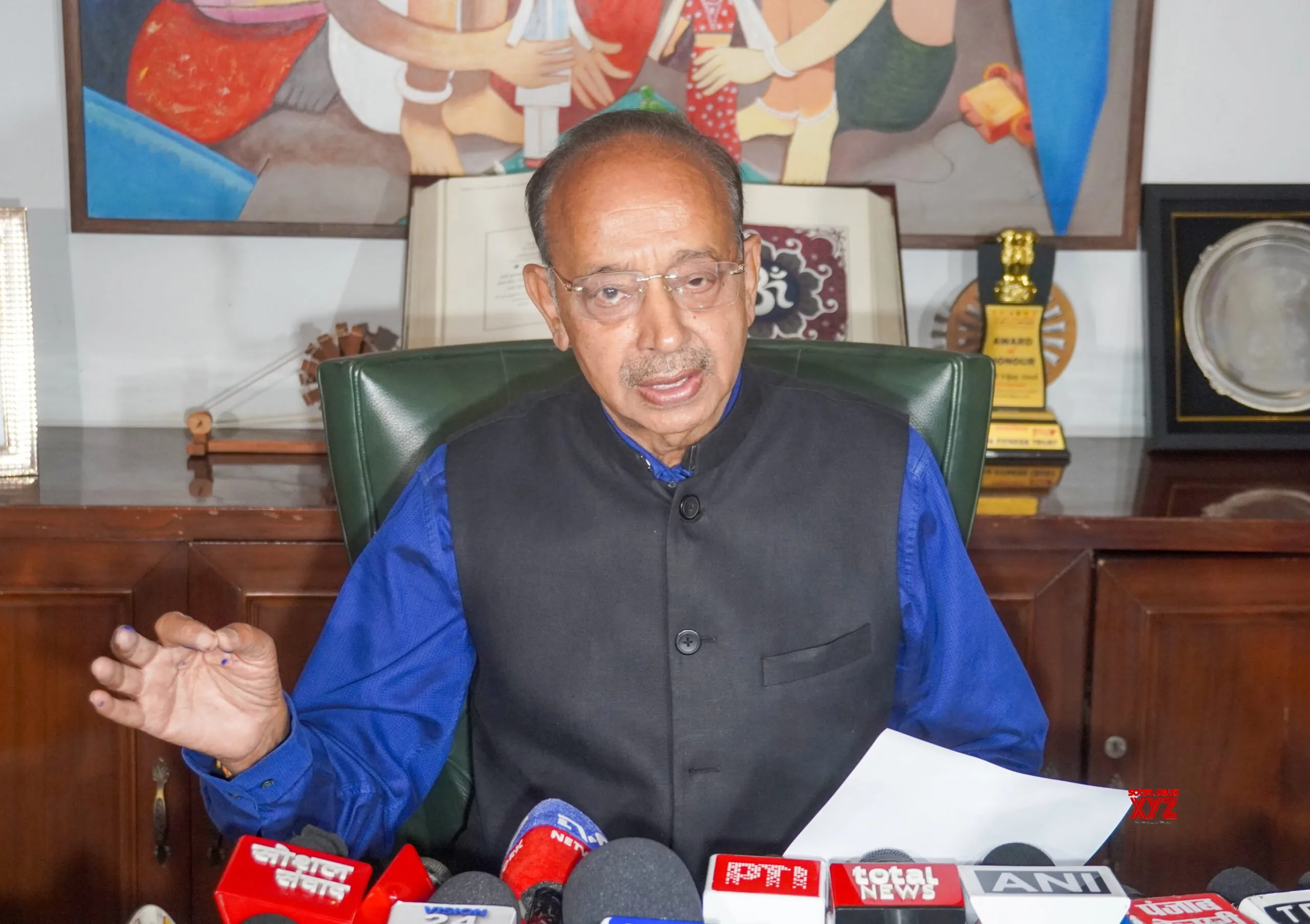 New Delhi: Vijay Goel addresses the media #Gallery