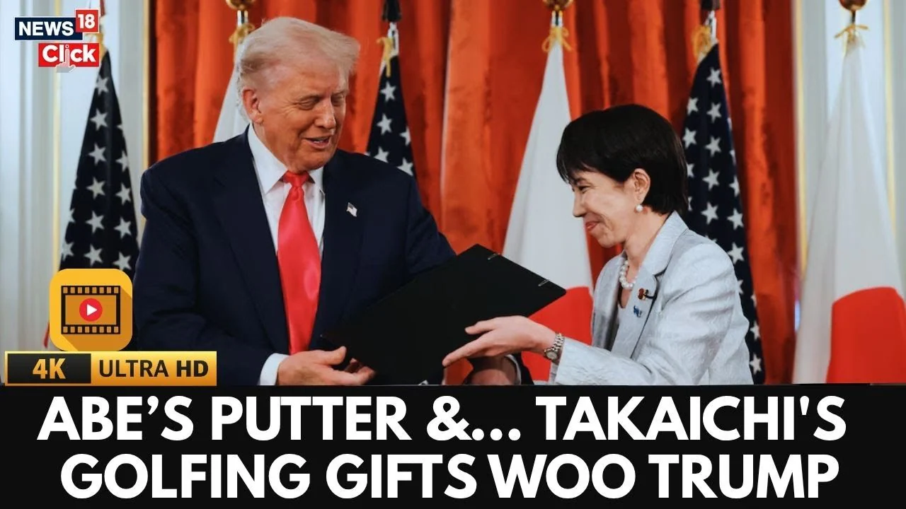 Takaichi Gifts Trump Abe’s Iconic Putter | Japan’s PM Contender Woos Trump With Golf Diplomacy | 4K