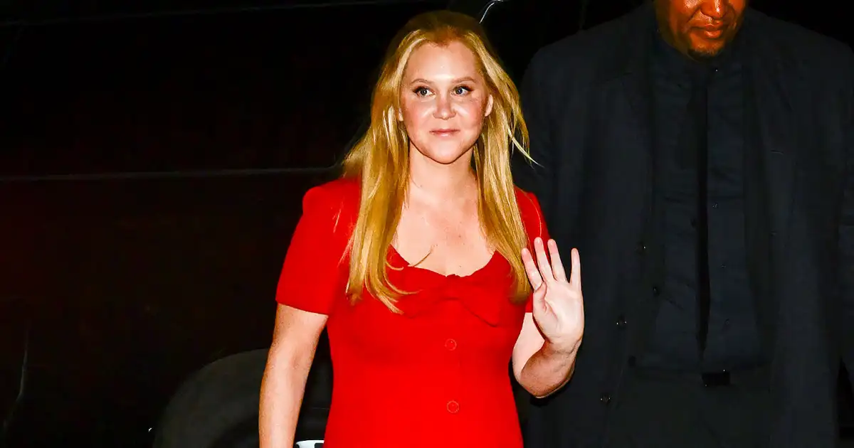 Amy Schumer Shows Off Her Toned Legs in Red Hot Mini Dress in NYC