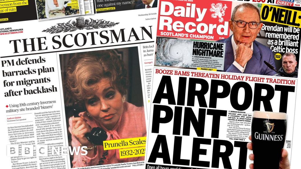Scotland's papers: Migrant barracks plan and airport 'booze bams'