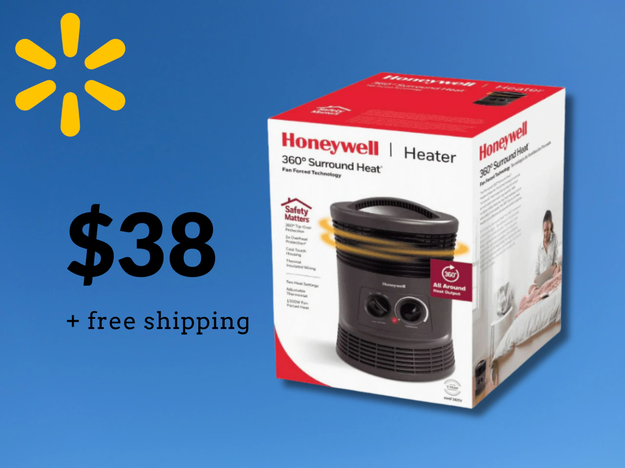Walmart space heater deal features $38 bestselling Honeywell model with free shipping