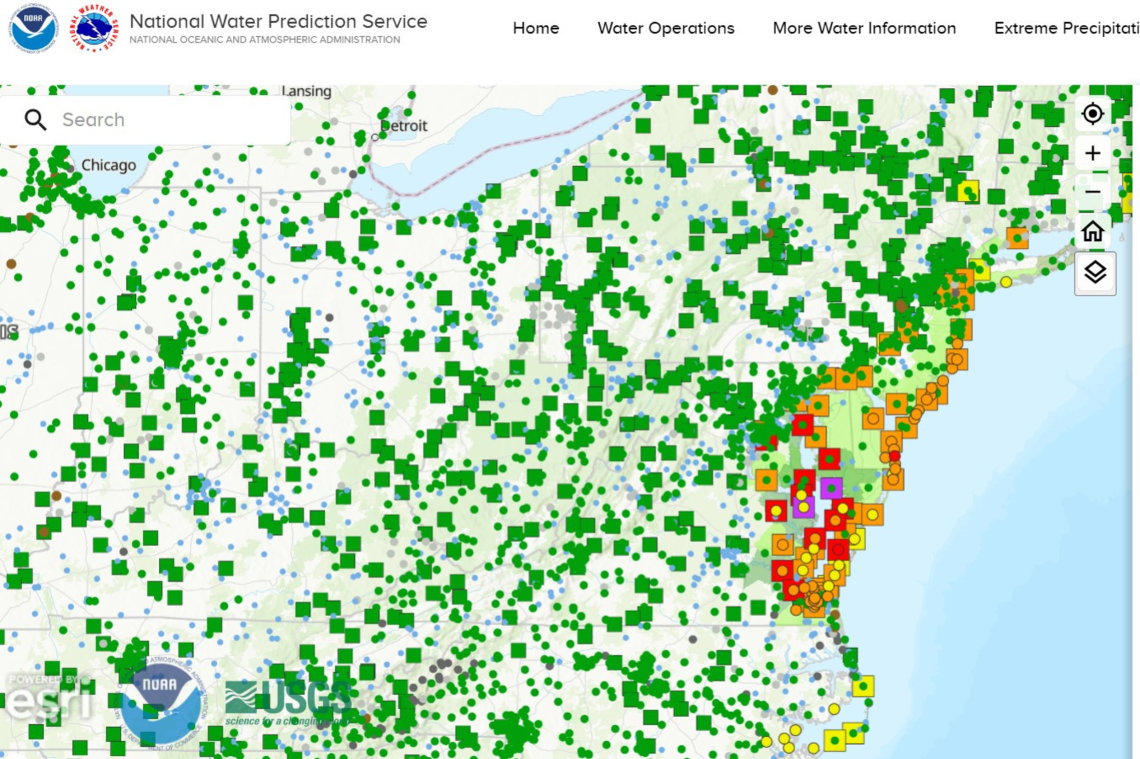 Map Shows Where Major Flooding Expected Along East Coast