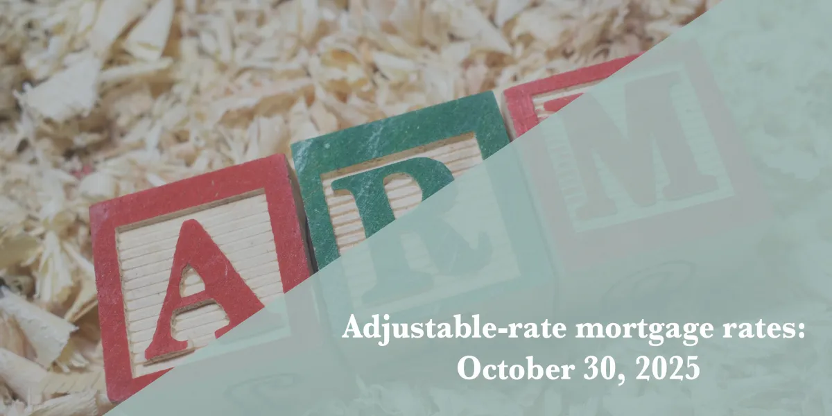 Current ARM mortgage rates report for October 30, 2025