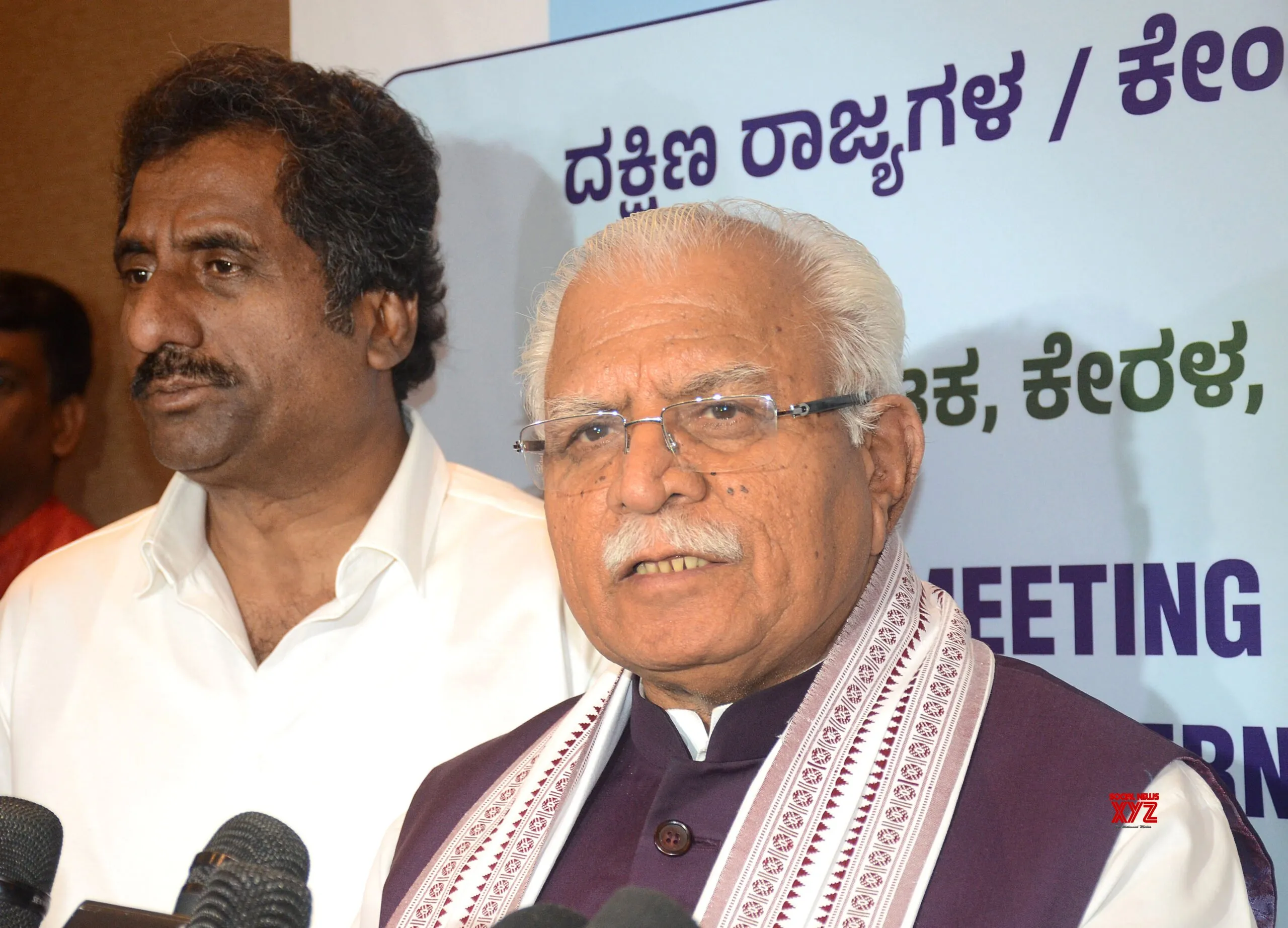 Manohar Lal Khattar Addresses Media in Bengaluru #Gallery